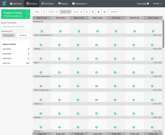 Zenshifts rostering app